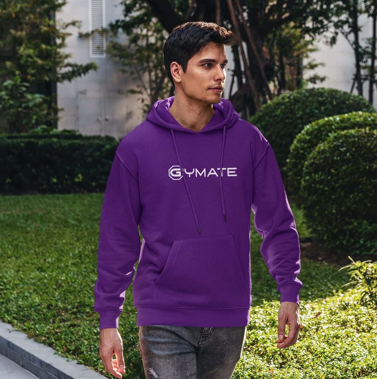 Men's Hoodies Designer Gymate large logo [ctr] | Athleisure purple