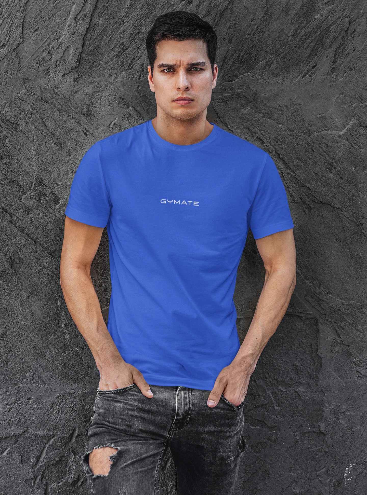 Designer mens T shirts Original Gymate sml/ctr royal blue