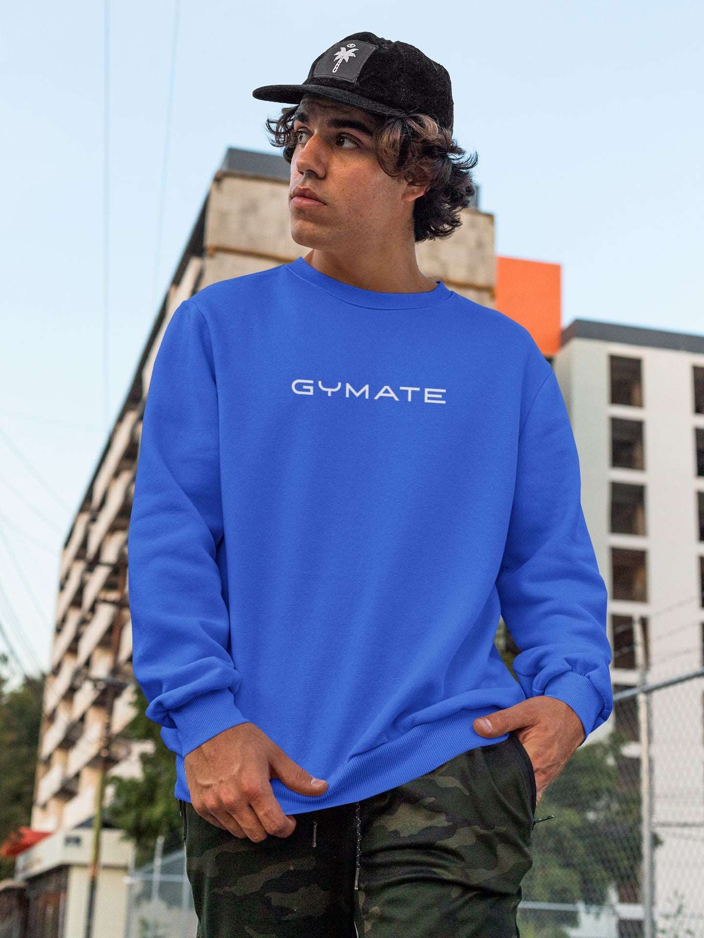Mens Sweatshirt Original Gymate Logo [large/ctr] royal blue