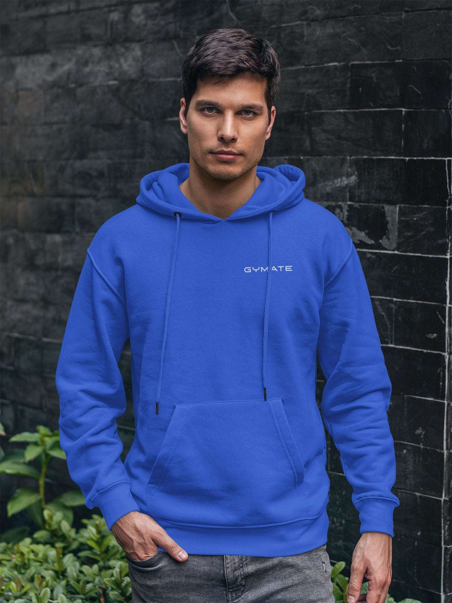 Mens Hoodies Designer Gymate Original small logo [chest] | Athleisure royal blue