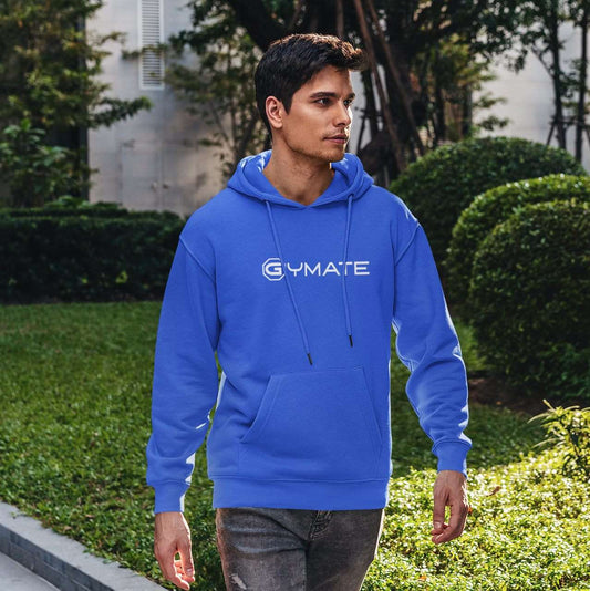 Mens blue Hoodies Designer Gymate large logo [ctr] | Athleisure royal blue