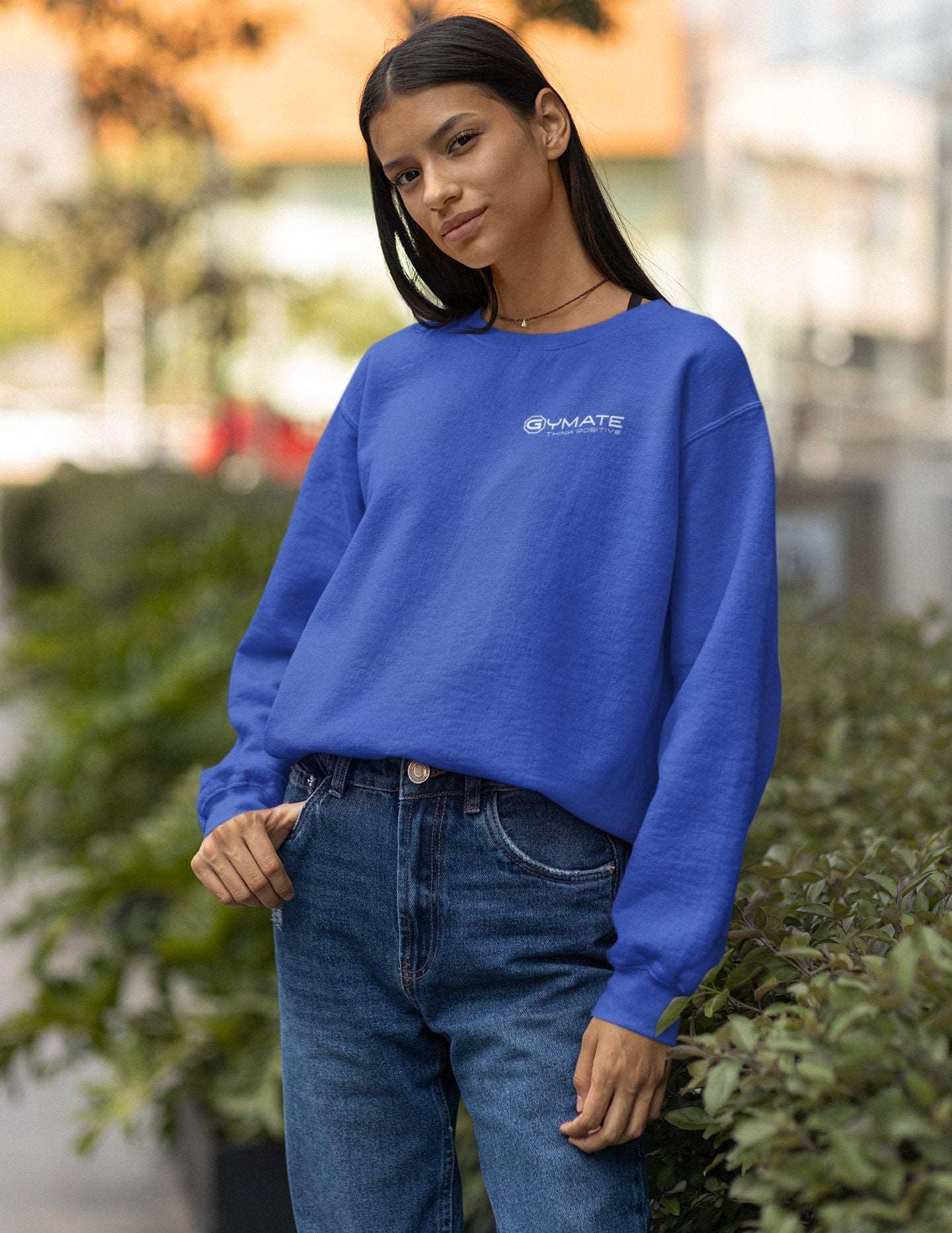 Womens Sweatshirts Gymate Branded Athleisure Everyday Wear royal blue