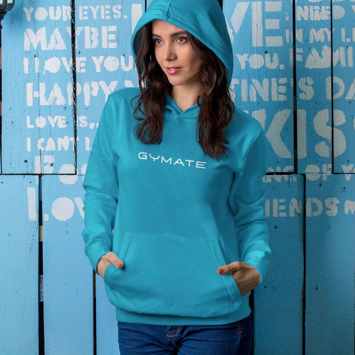 Womens Blue Hoodies Designer Original Gymate ctr/large sapphire blue