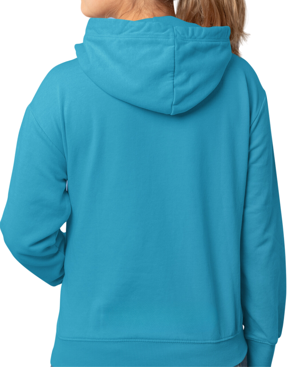 Womens Designer Hoodies rear turquoise