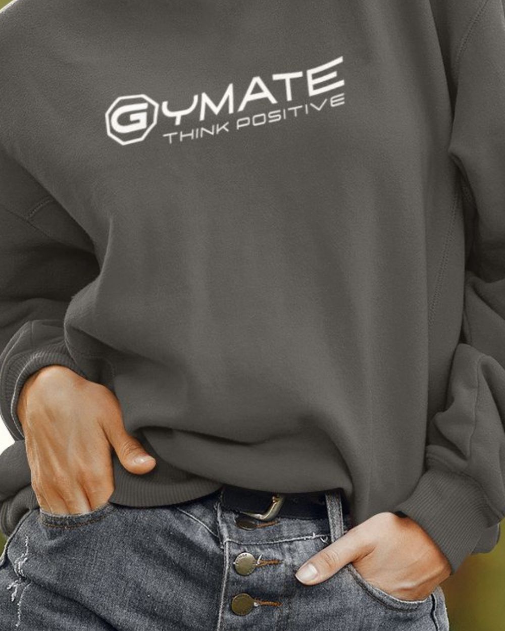 dark grey Designer Womens Sweatshirts close up hem and cuffs