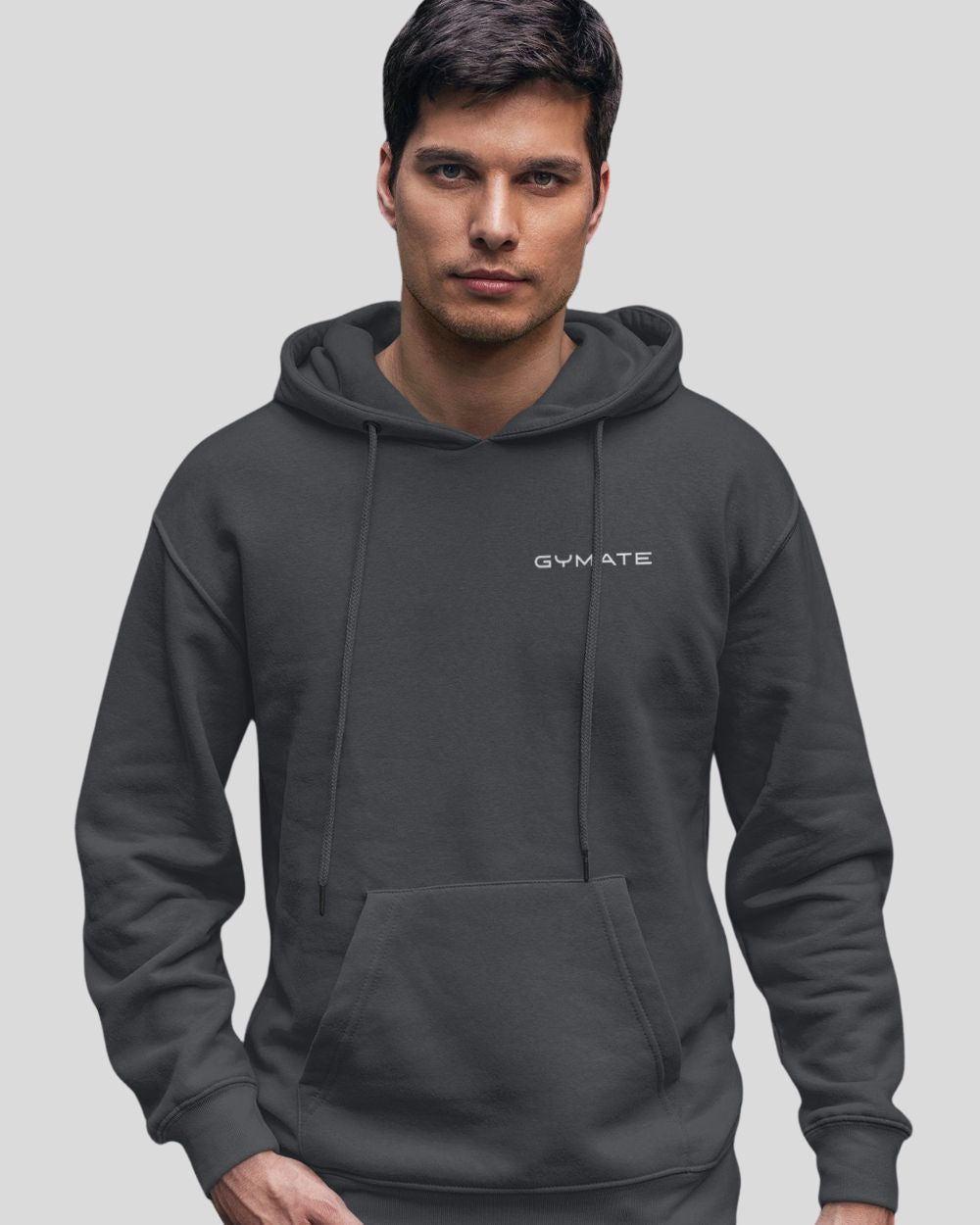 dark grey Mens Hoodies Designer Gymate Original small logo [chest]