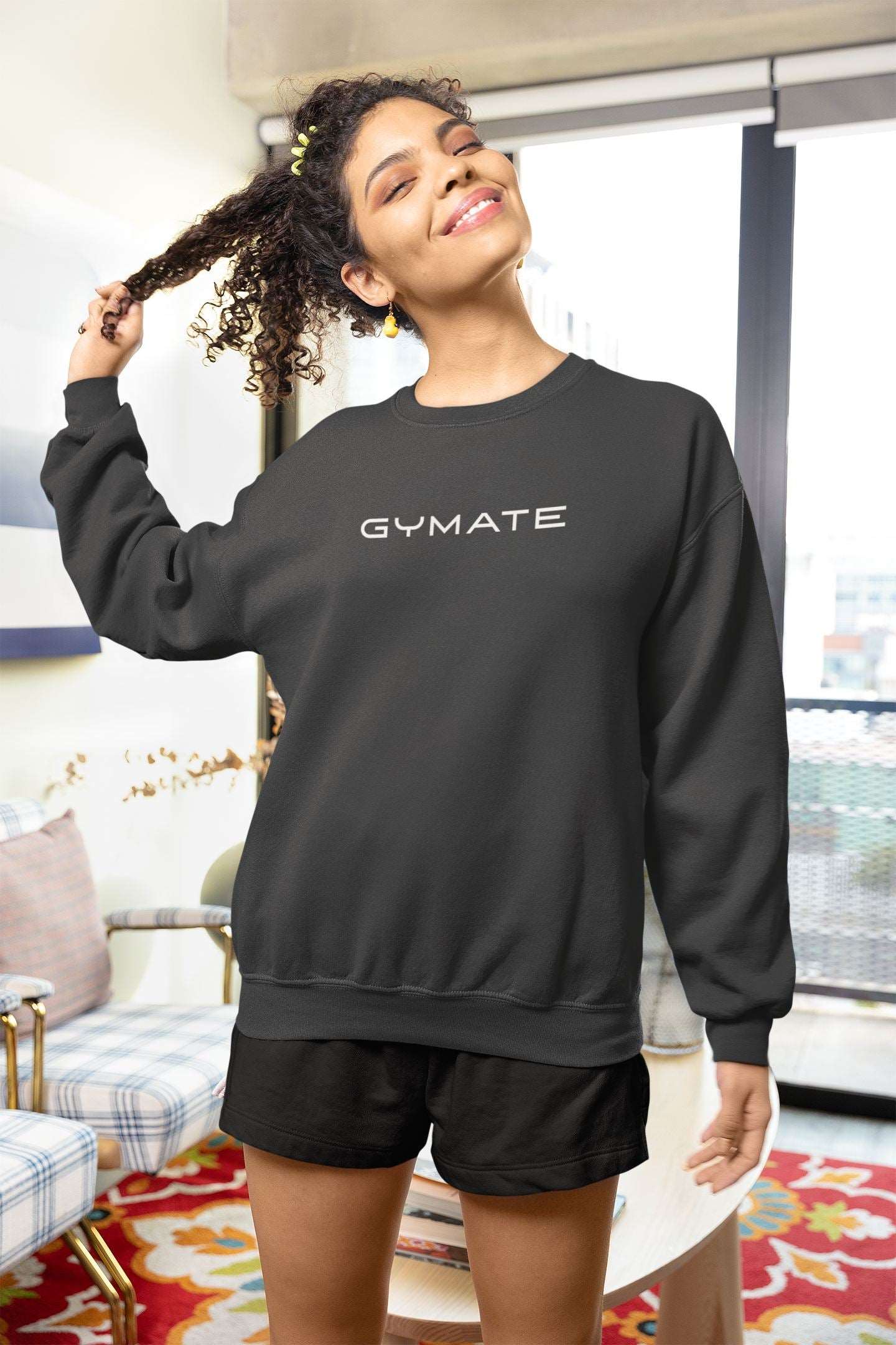 Womens Sweatshirts Original Gymate Logo [large] dark grey
