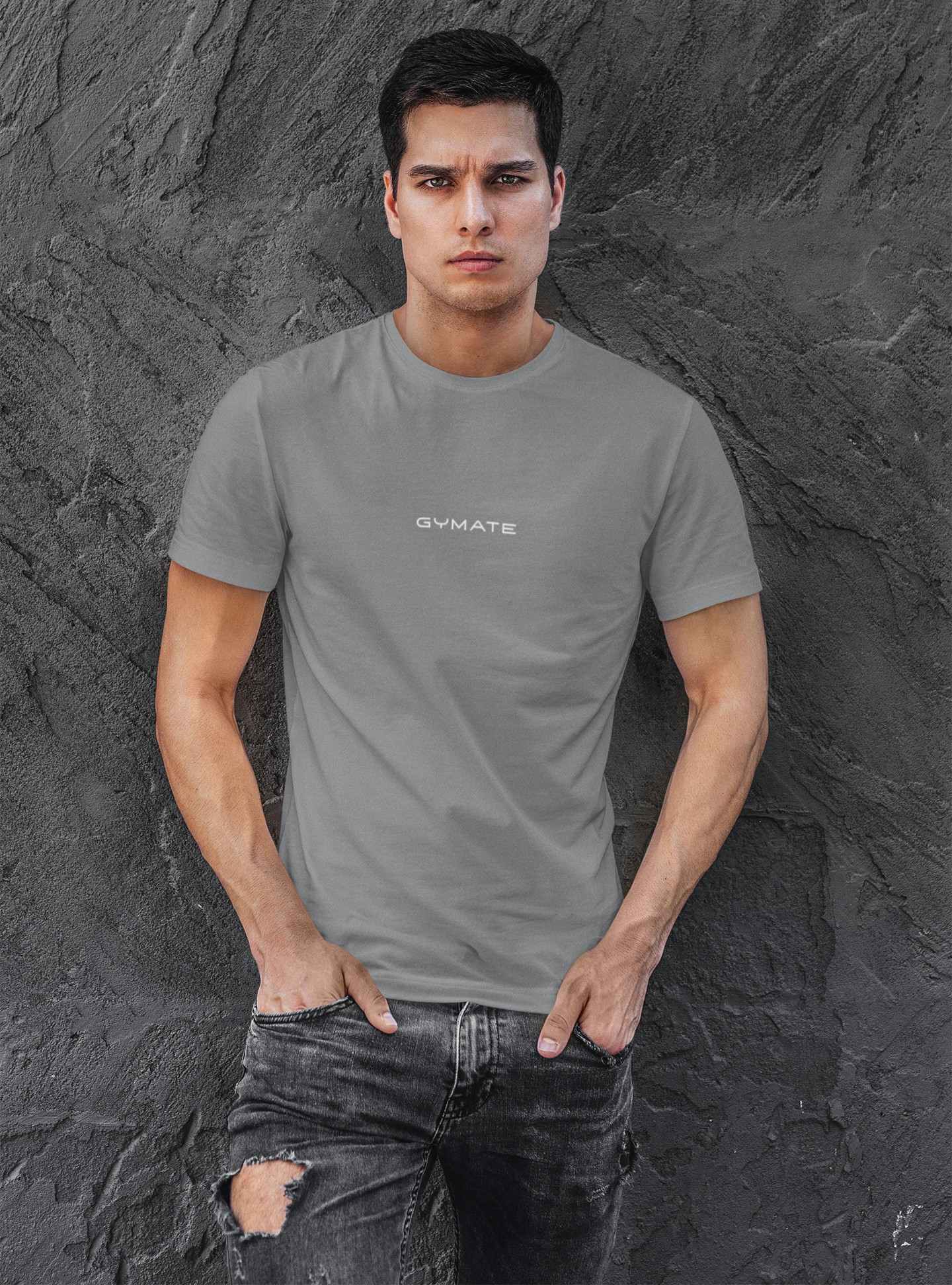 Designer mens T shirts Original Gymate sml/ctr grey