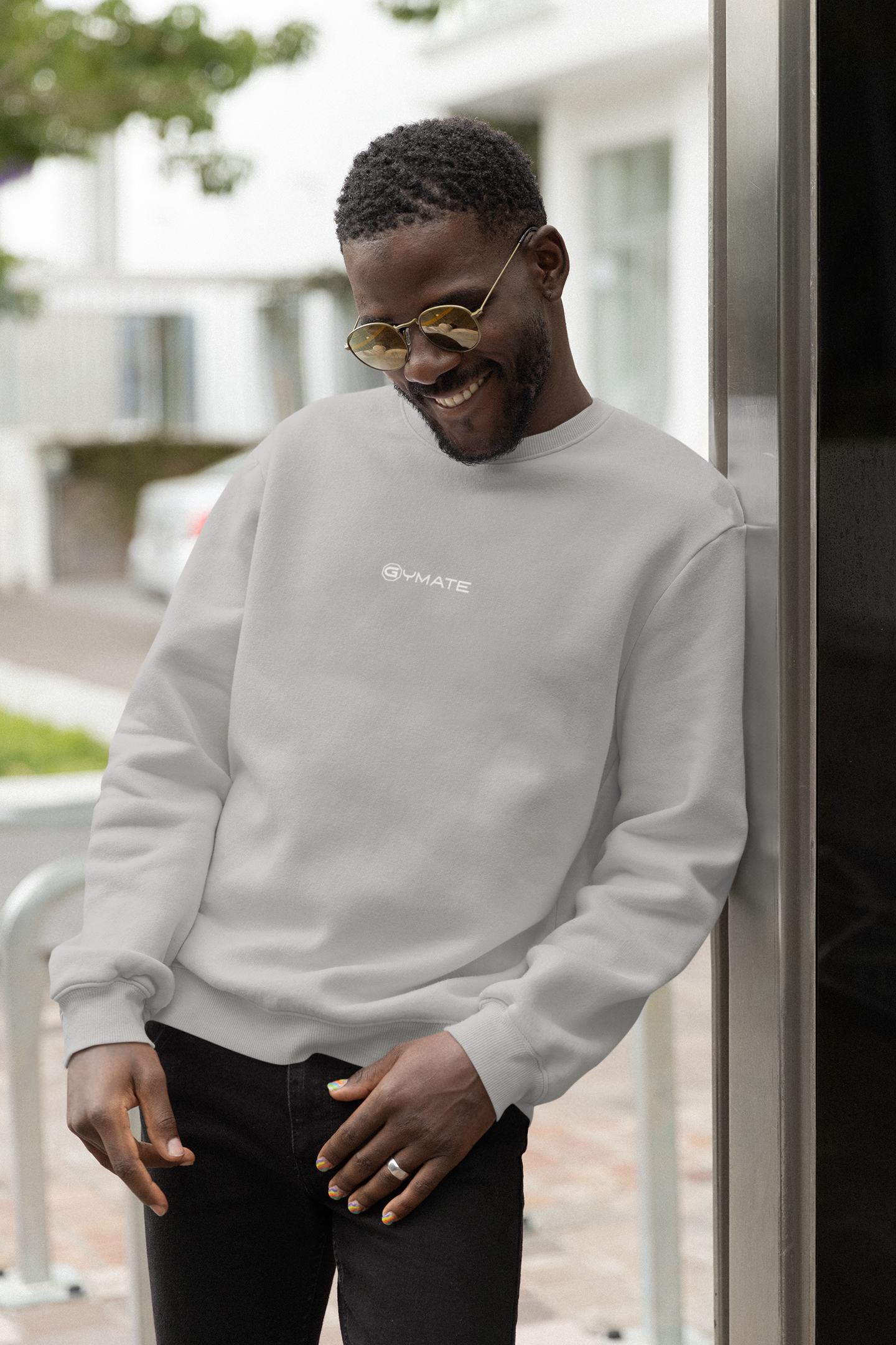 Mens Sweatshirt Gymate Logo [sml/ctr] grey