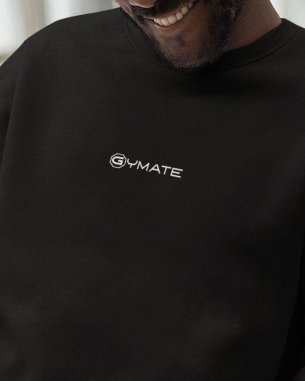 black Mens Designer Sweatshirts close up logo