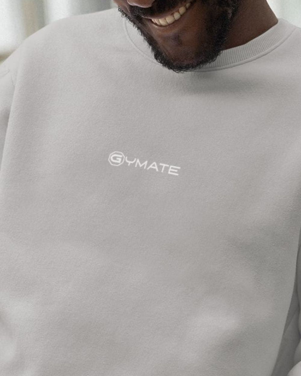 silver grey Mens Designer Sweatshirts close up logo