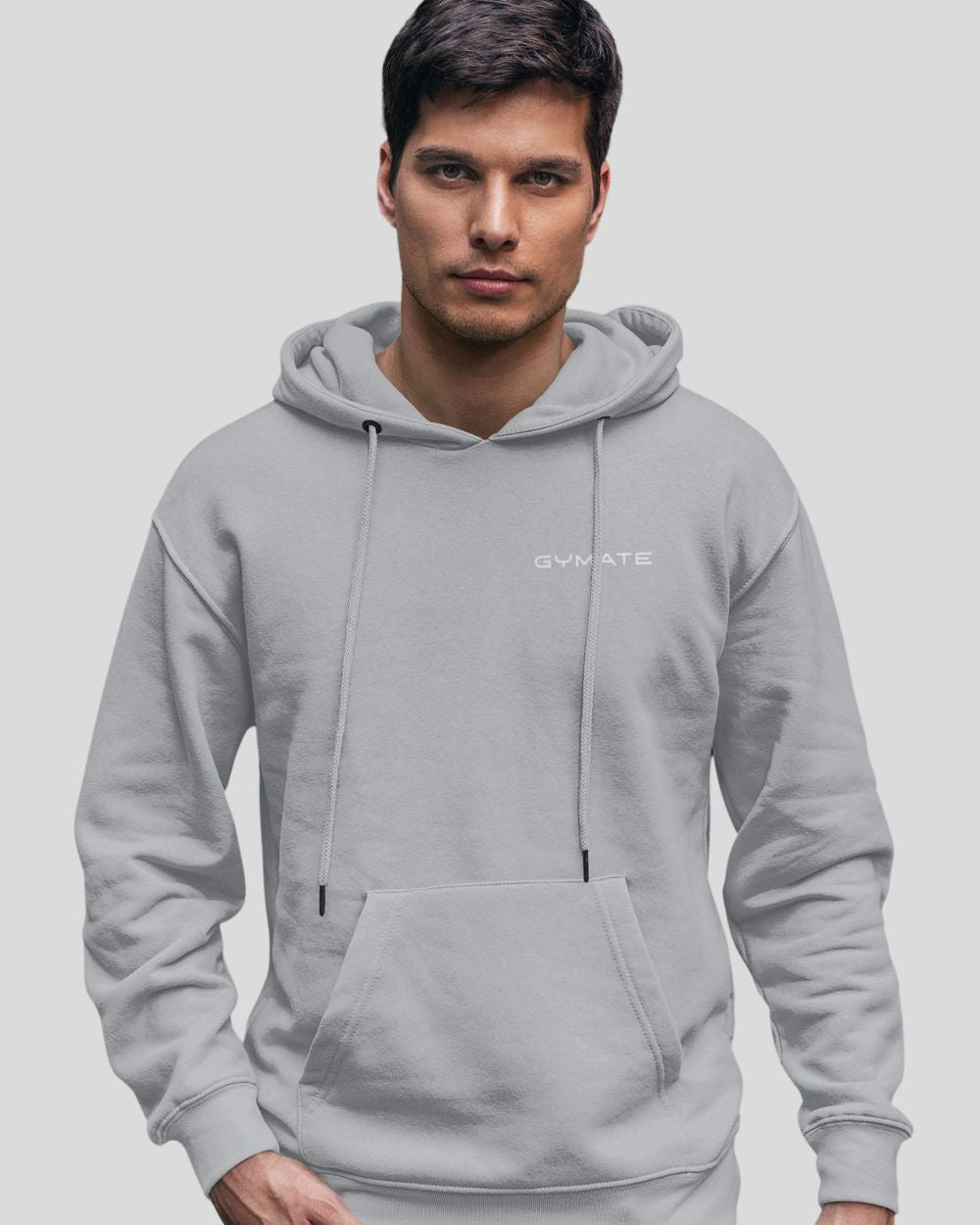 moondust grey Mens Hoodies Designer Gymate Original small logo [chest]