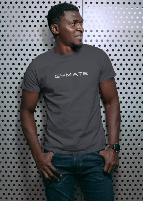 Mens designer T shirts Original Gymate branded dark grey