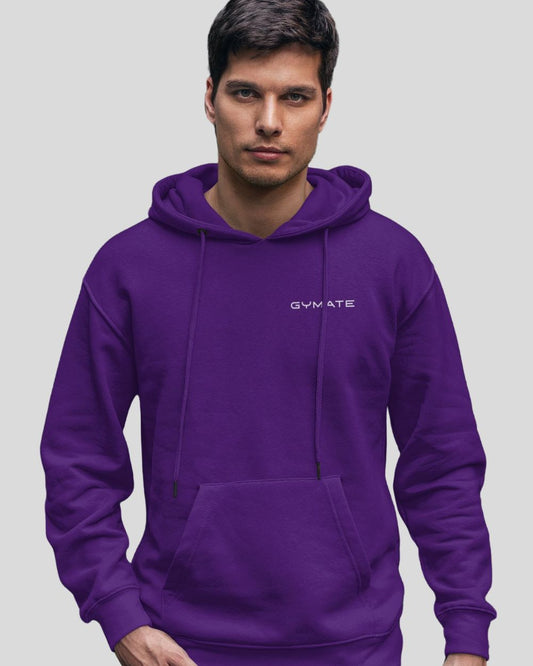 purple Mens Hoodies Designer Gymate Original small logo [chest]
