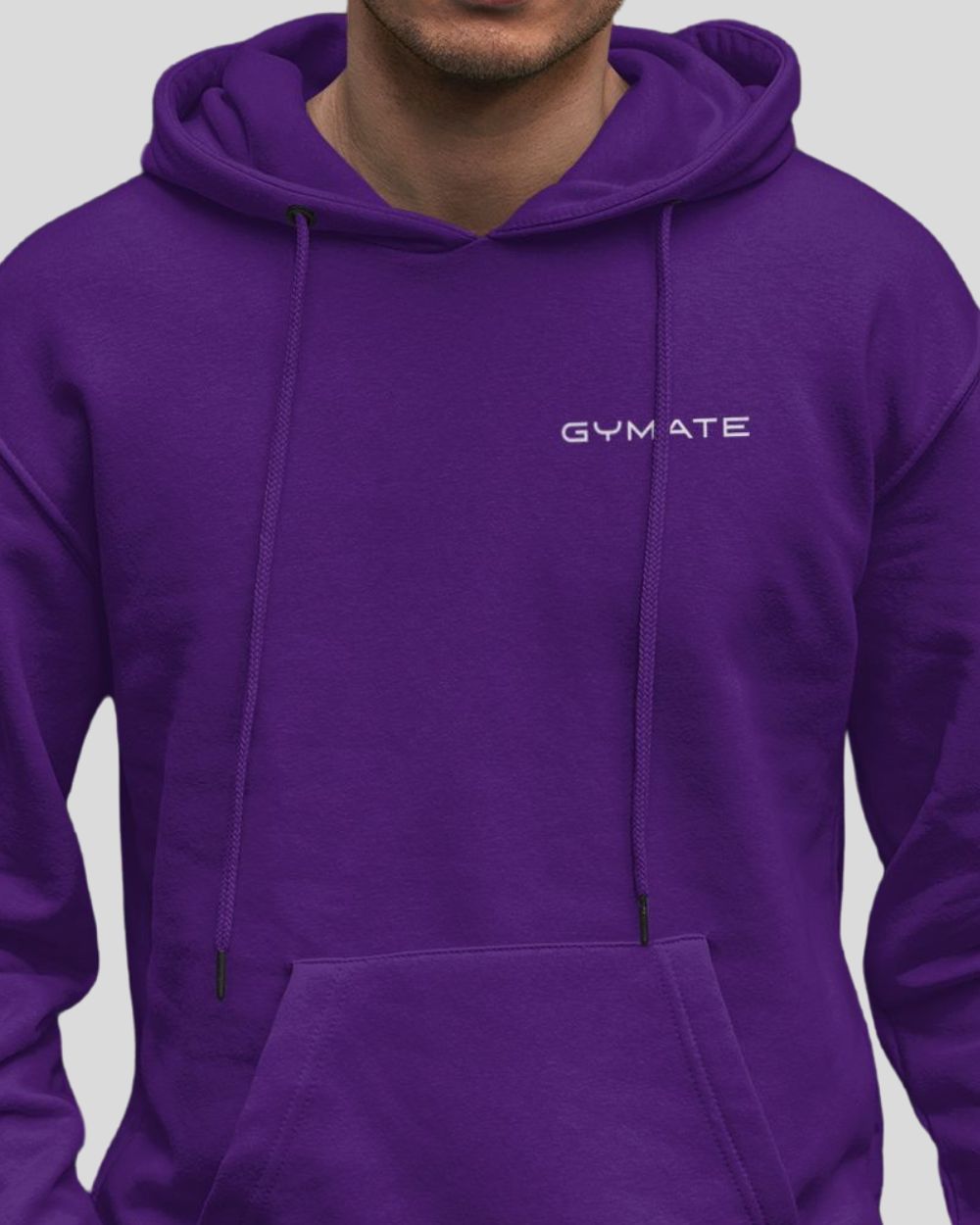 purple close up mens hoodies designer logo chest