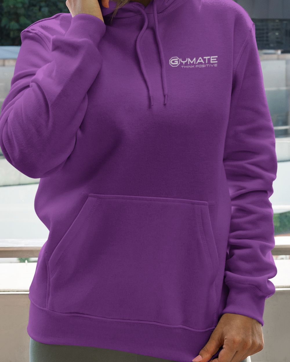 purple womens Hoodies Designer close up front