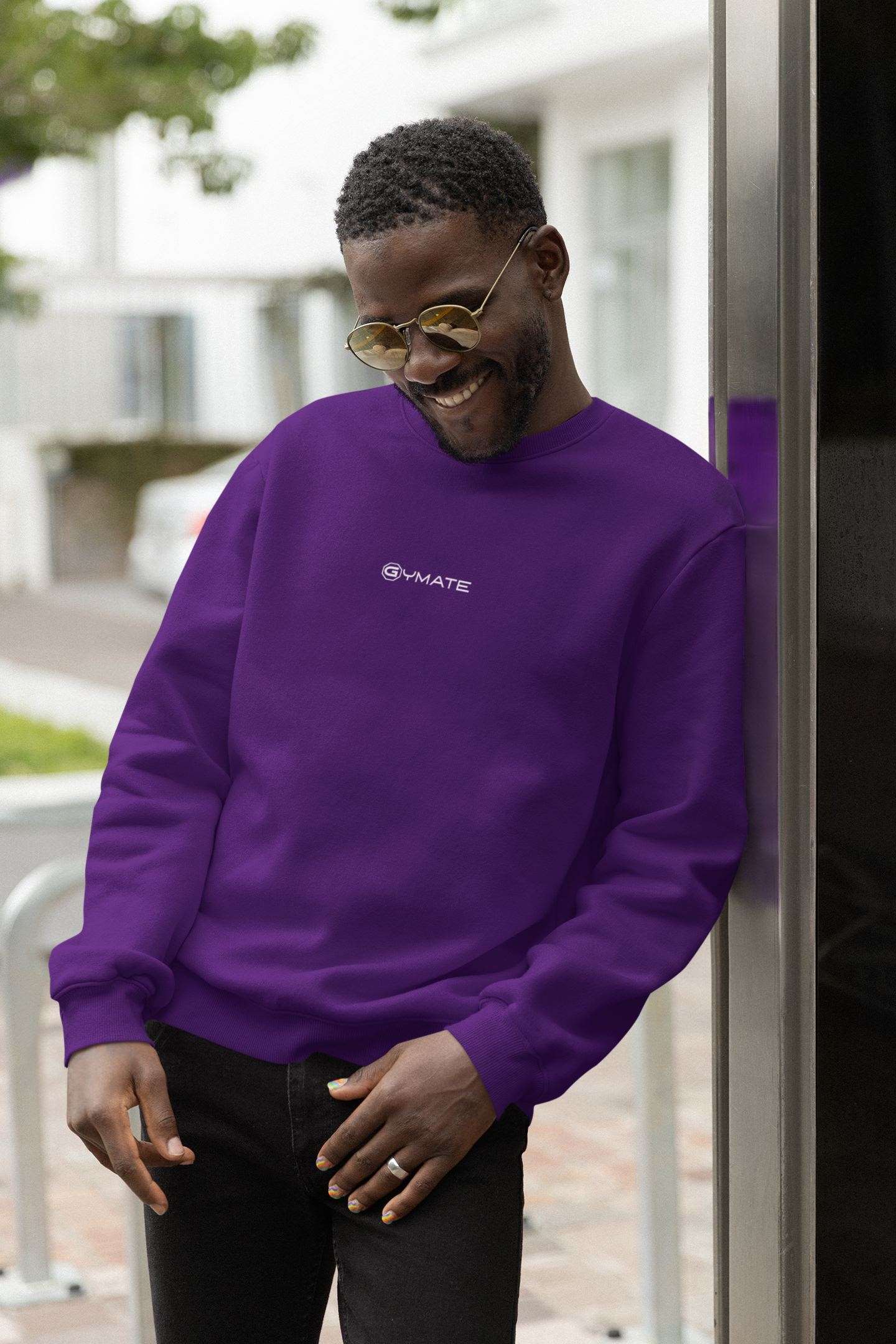 Mens Sweatshirt Gymate Logo [sml/ctr] purple