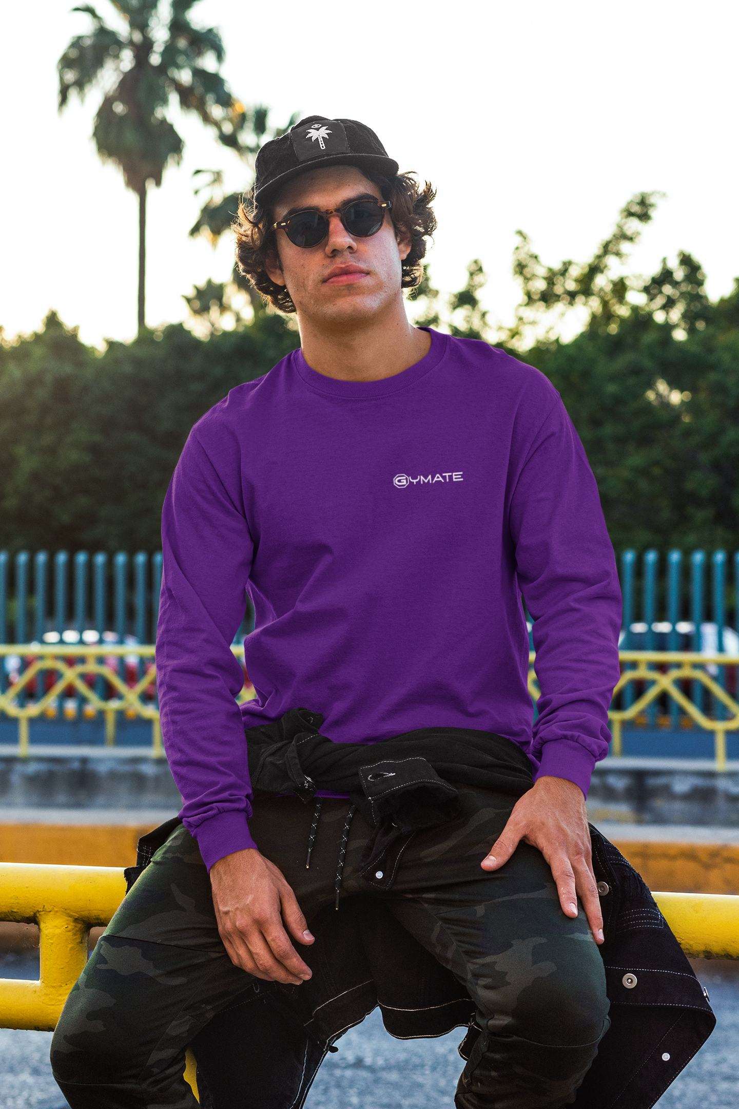 Mens Sweatshirt Gymate Logo [chest] purple