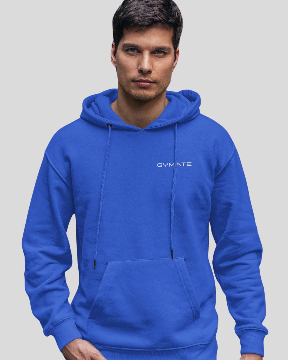 Royal Blue Hoodie Mens – Gymate Original Small Logo to left chest