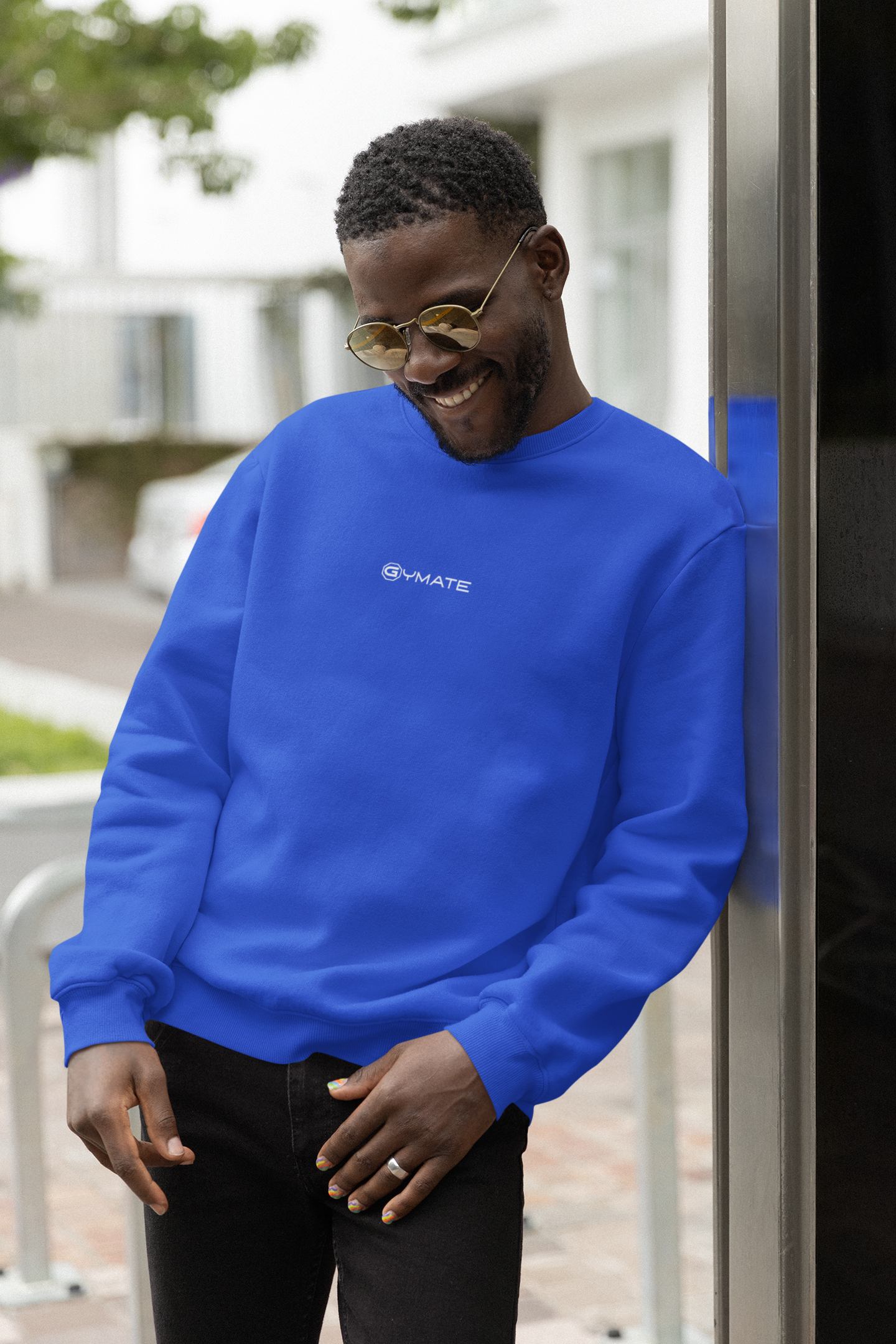 Mens Designer Sweatshirts Gymate Logo [sml/ctr] royal blue