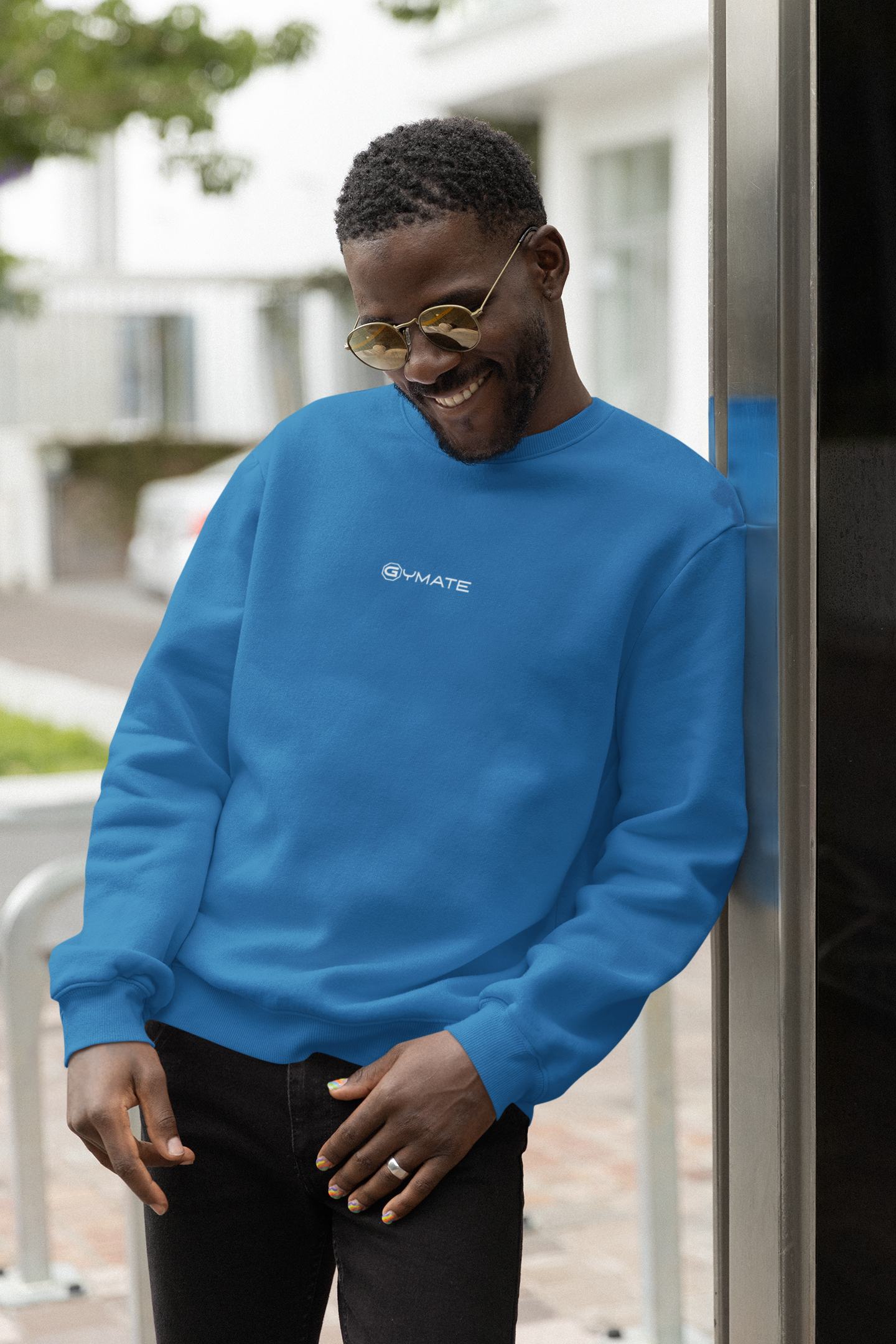 Mens Sweatshirt Gymate Logo [sml/ctr] sapphire blue