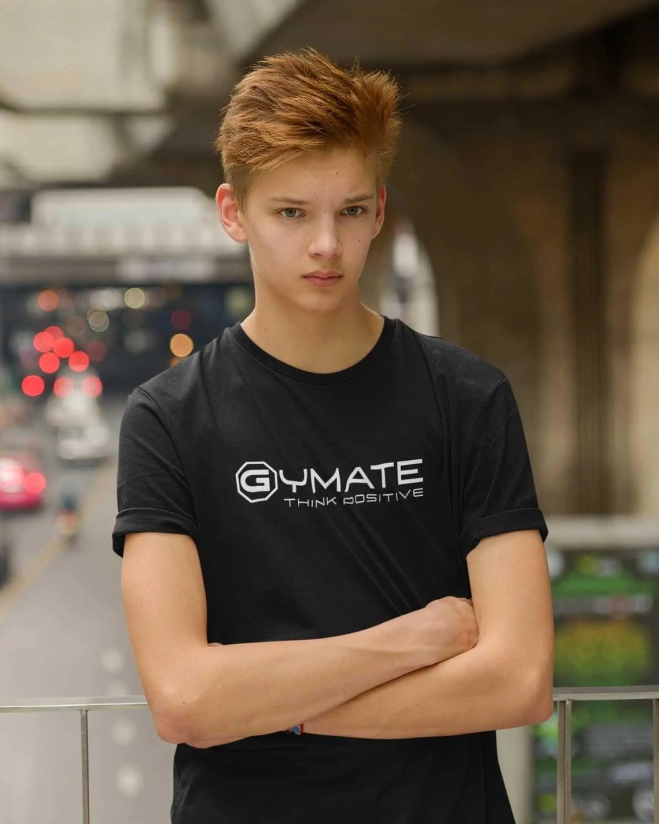 Junior T shirts / Youth Activewear Boys and Girls large logo black 2