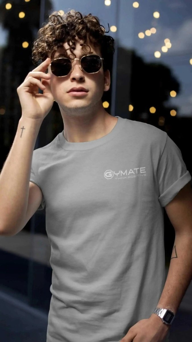 Stylish T Shirts for Men Gymate Branded Active and Leisure Wear light grey