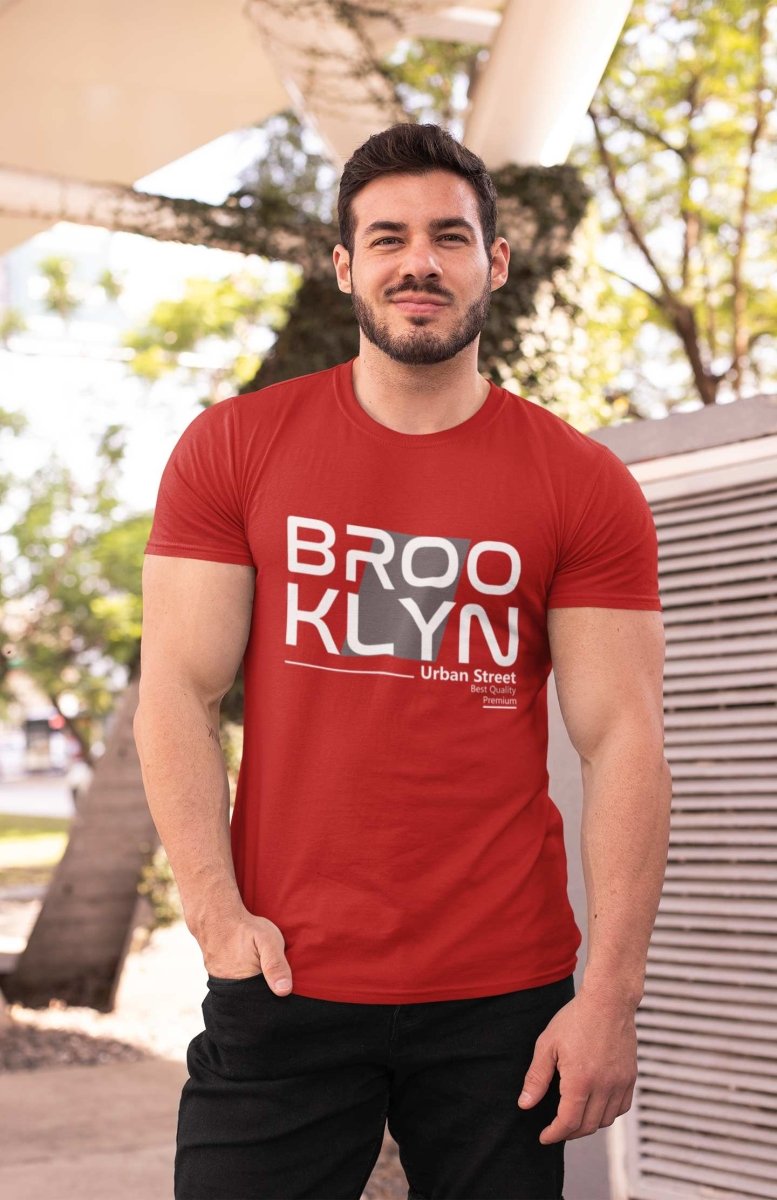 T shirts mens stylish Activewear & | Brooklyn red 