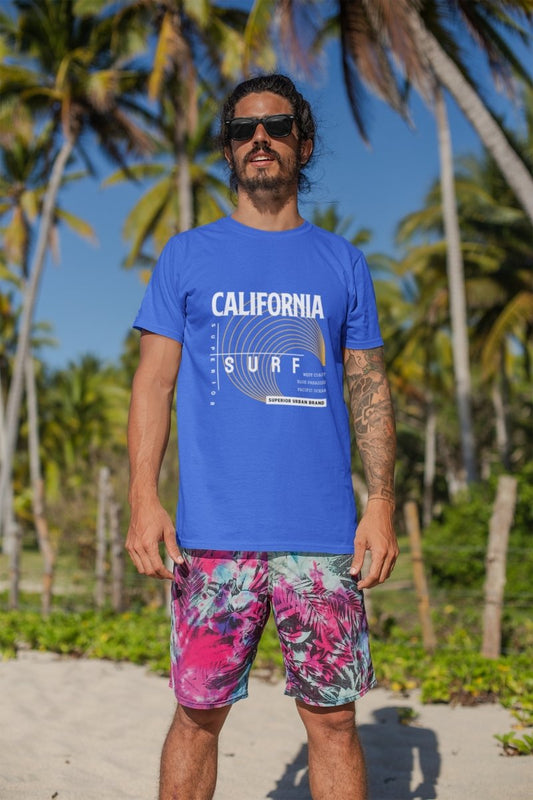 stylish t shirts Mens Activewear & | California surf blue