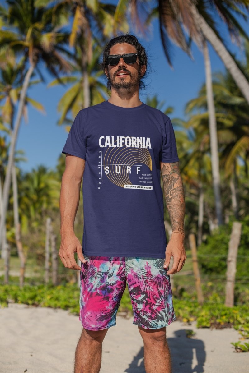stylish t shirts Mens Activewear & | California surf navy