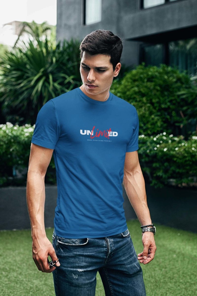 designer T-Shirts for men to inspire Men | unlimited blue