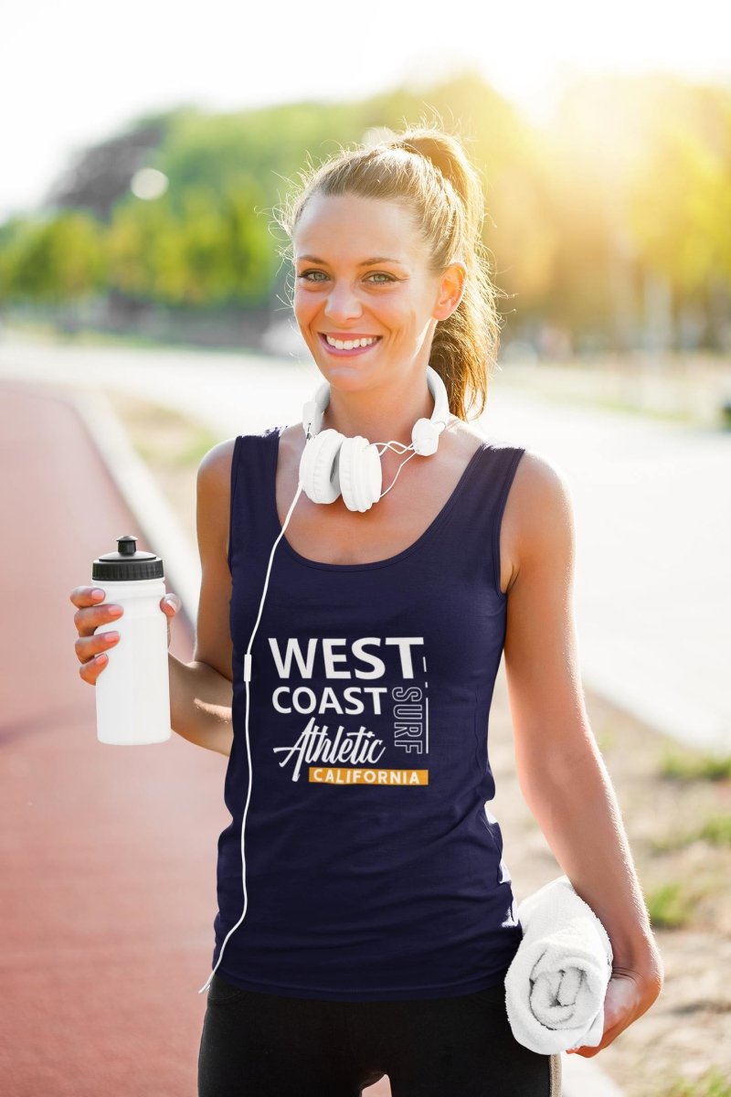 stylish tank top for women's Activewear & leisure wear | west coast athletic navy
