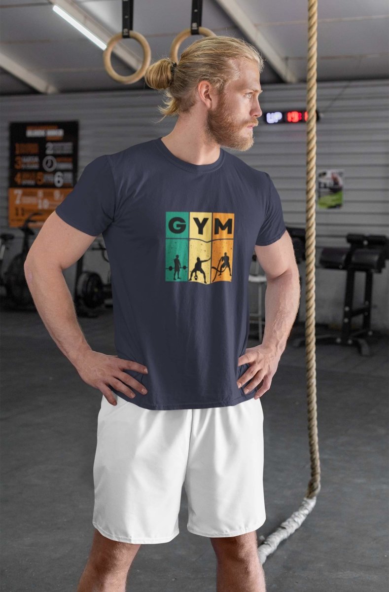 Stylish T Shirt to inspire Men activewear | GYM black navy
