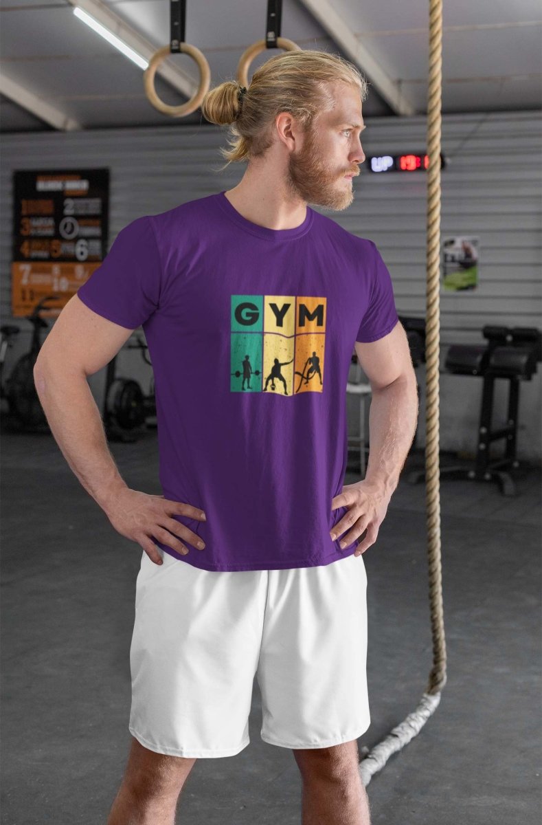 Sports wear mens T shirts for active/Leisure Wear | GYM T shirt purple