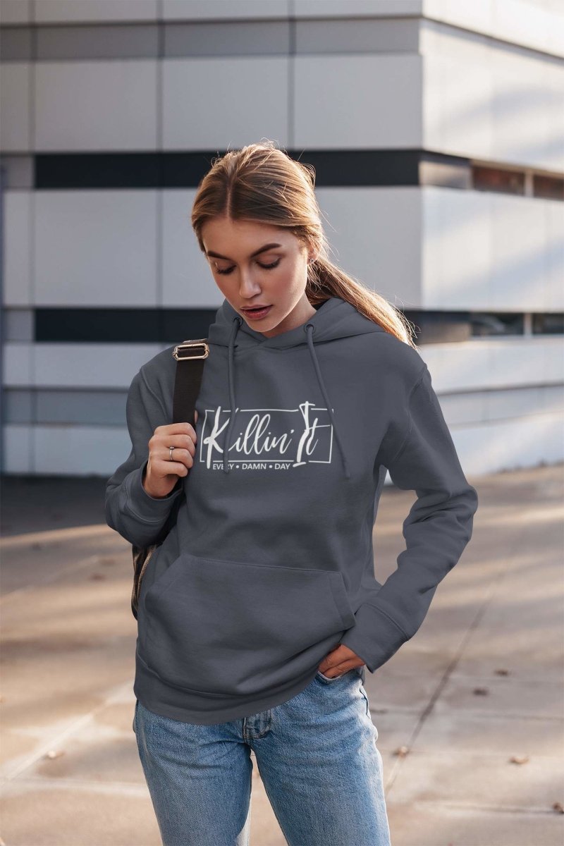 Stylish Hoodies For Women Activewear / Athleisure Fit | Killin It logo airforce blue