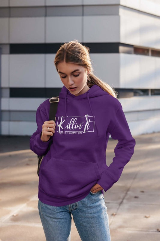 Stylish Hoodies For Women Activewear / Athleisure Fit | Killin It logo purple