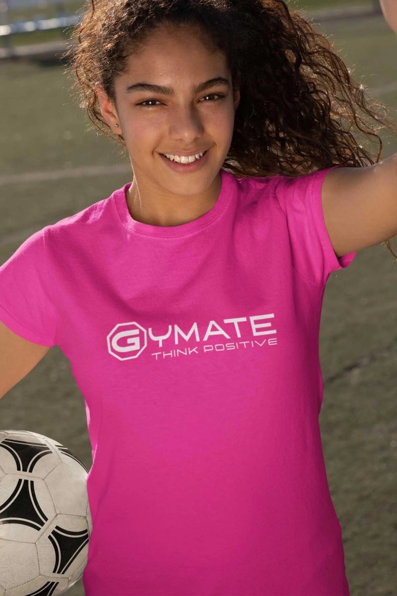 Junior T shirts / Youth Activewear Boys and Girls large logo pink
