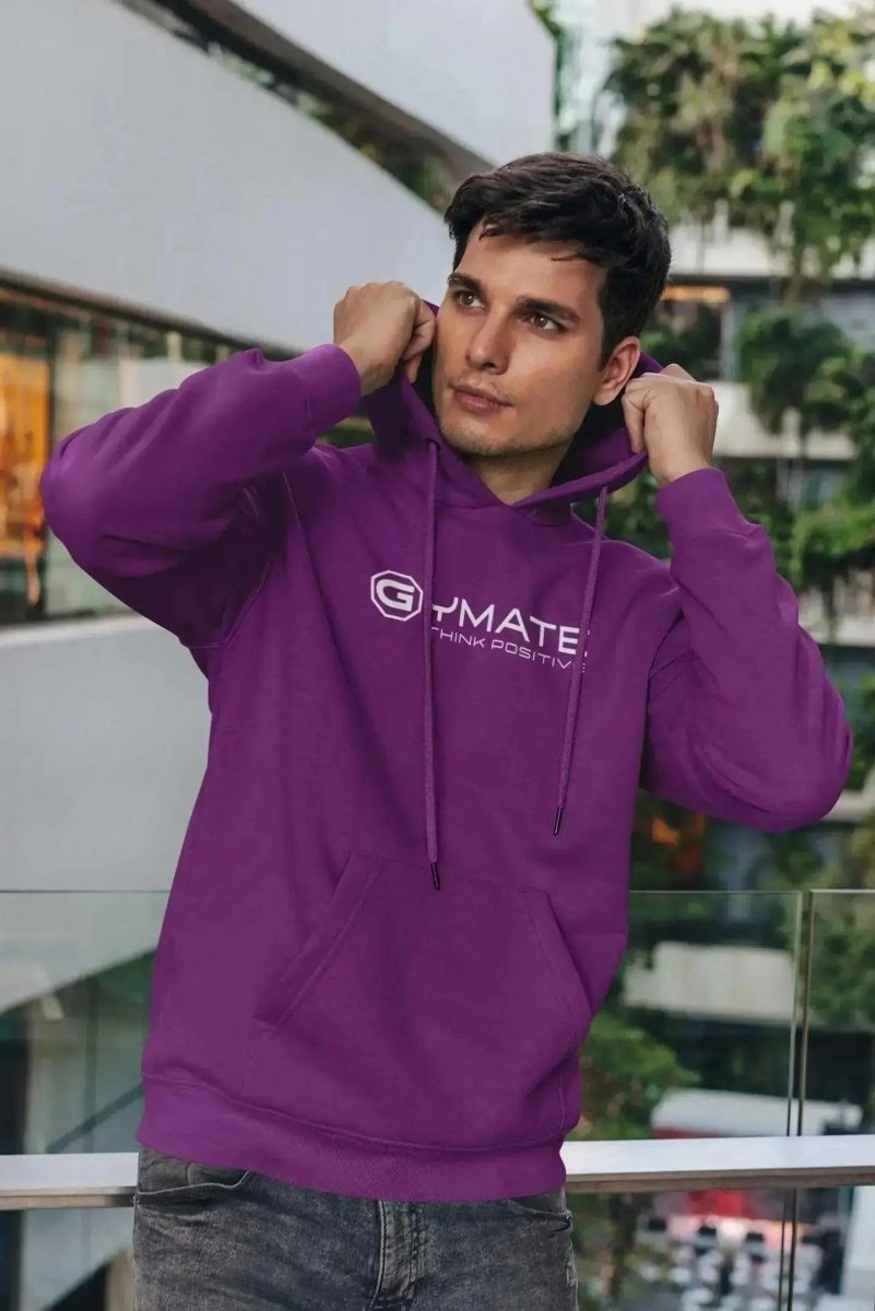 Stylish Men's Hoodies Designer Athleisure Activewear large logo purple