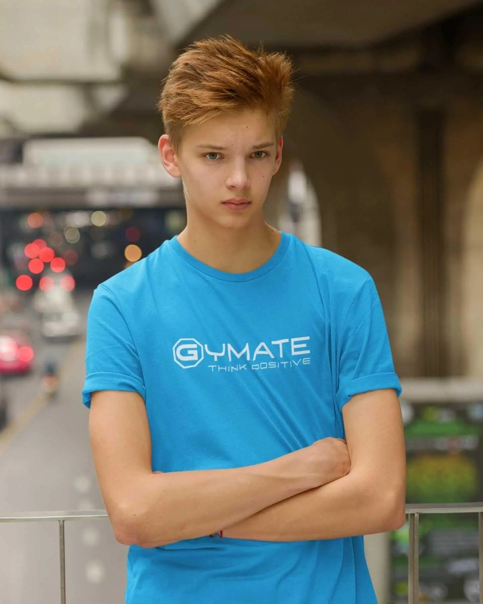 Junior T shirts / Youth Activewear Boys and Girls large logo sapphire blue