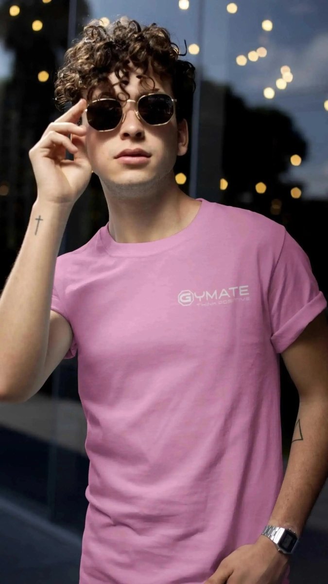 Stylish T Shirts for Men Gymate Branded Active and Leisure Wear pink