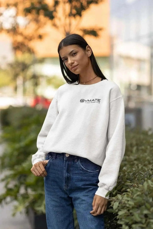 Womens Sweatshirts Gymate Branded Athleisure white small logo