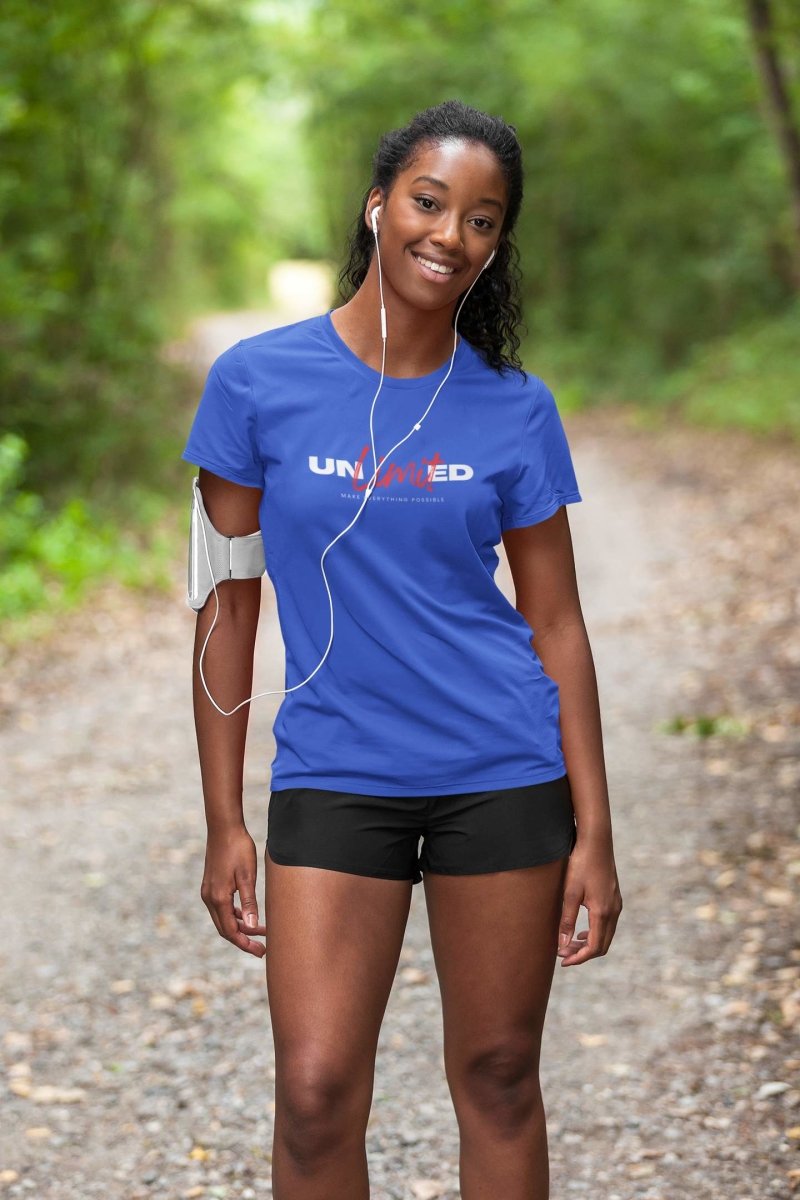 womens designer t-shirts Activewear & leisure wear | unlimited blue